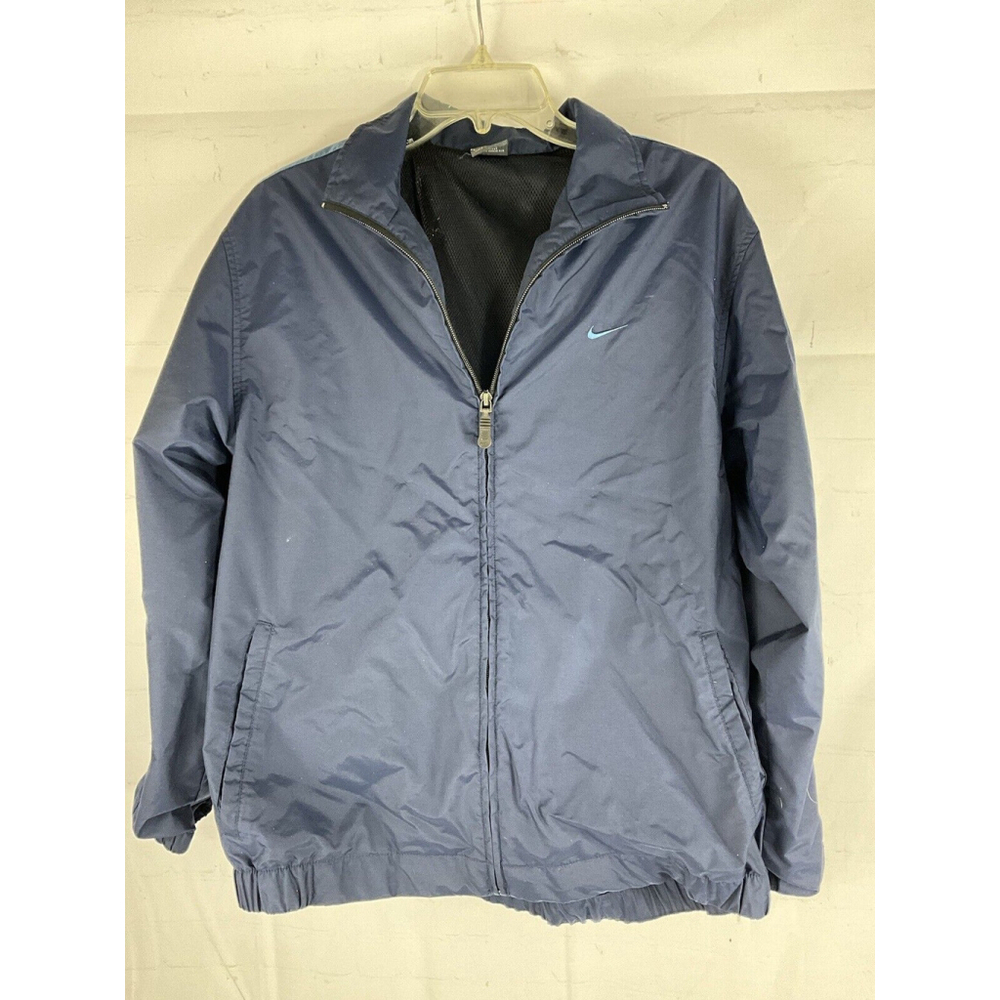 Nike Jacket Men's Medium Warm Up Windbreaker Full Zip Outerwear Blue Sports